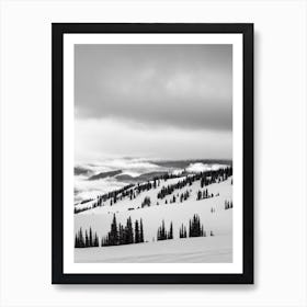 Big Sky, Usa Black And White Skiing Poster Art Print