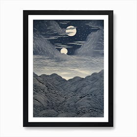 Moonlight Over The Ocean 2 Art Print