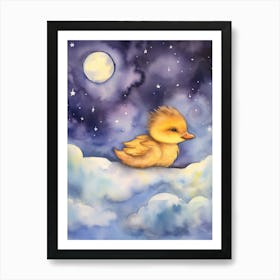 Baby Duck 1 Sleeping In The Clouds Art Print