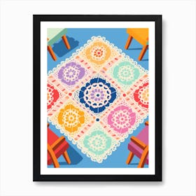 Crochet Dining Room 3 Art Print