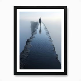 Man Walking On A Cliff Edge Art Print