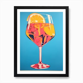 Aperol Blue Orange Pink Pop Art 1 Art Print