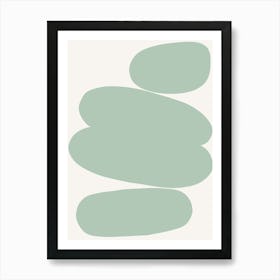 Abstract Bauhaus Shapes Seafoam Art Print