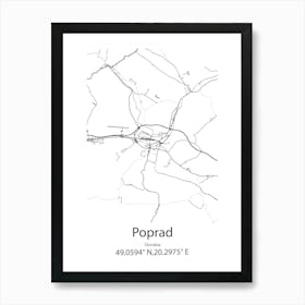 Poprad,Slovakia Minimalist Map Art Print