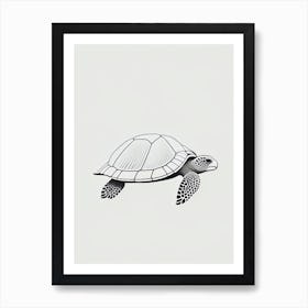 Hatching Sea Turtle, Sea Turtle Retro Minimal 2 Art Print