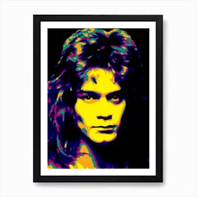 Portrait Eddie Van Halen in Pop Art Illustration Art Print