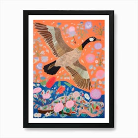 Maximalist Bird Painting Canada Goose 2 Art Print