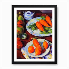 Carrot Cezanne Style vegetable Art Print