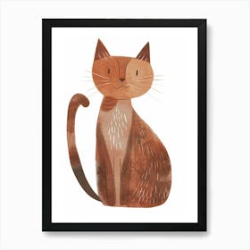 Singapura Cat Clipart Illustration 4 Art Print