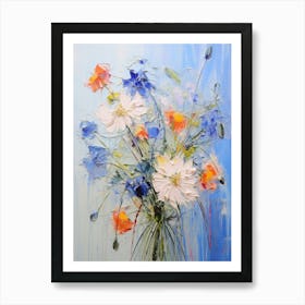 Abstract Flower Painting Love In A Mist Nigella 1 Art Print