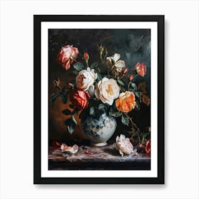 Baroque Floral Still Life Rose 7 Art Print