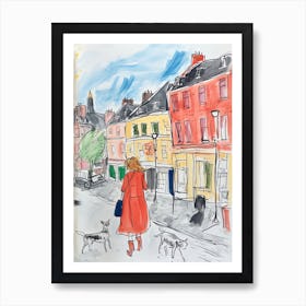 Dublin, Dreamy Storybook Illustration 2 Art Print