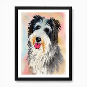 Old English Sheepdog Watercolour Dog Art Print