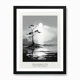 Tranquility Abstract Black And White 2 Poster Art Print