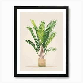 Sago Palm Plant Minimalist Illustration 6 Art Print