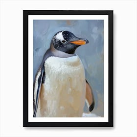 Adlie Penguin Signy Island Oil Painting 3 Art Print