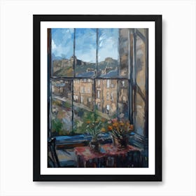 Window View Of Edinburgh Scotland Impressionism Style 3 Art Print