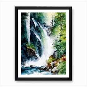 Trümmelbach Falls, Switzerland Water Colour  (2) Art Print