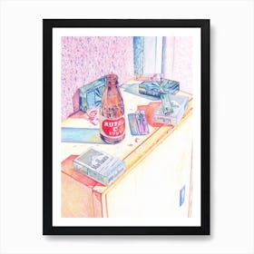 Japan Series - Bottle & Cigarettes Art Print