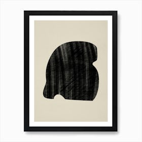 Black Bold Object On Beige 09 Art Print