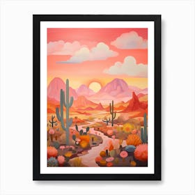 Cactus And Desert Painting 6 Art Print