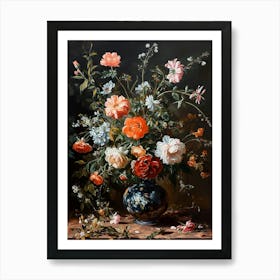 Baroque Floral Still Life Everlasting Flowers 3 Art Print