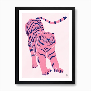 Tiger Doesnt Lose Sleep Pink Art Print