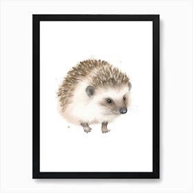 Baby Hedehog Watercolour Nursery 4 Art Print