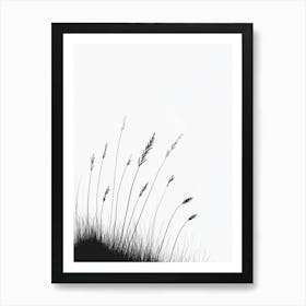 Black And White Grass Art Print