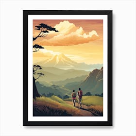 Poon Hill Trek Nepal 5 Vintage Travel Illustration Art Print