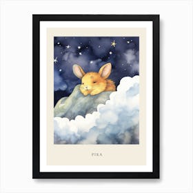 Baby Pika 2 Sleeping In The Clouds Nursery Poster Art Print