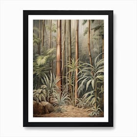 Vintage Jungle Botanical Illustration Bamboo 4 Art Print