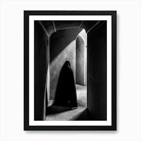 Shadow Of A Woman In Black And White Art Print