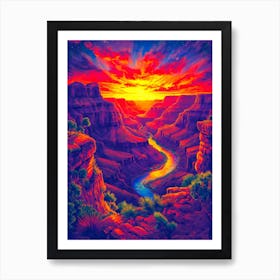 Sunset In The Grand Canyon Art Print