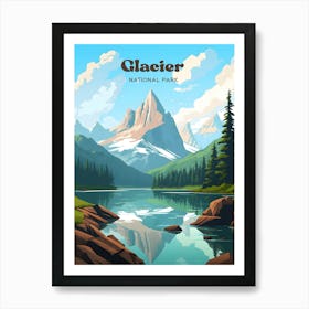 Glacier National Park Montana USA Camping Travel Art Art Print