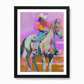 Pink And Orange Cowboy 8 Art Print