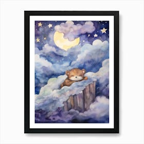 Baby Otter 1 Sleeping In The Clouds Art Print