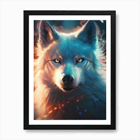 White Wolf With Blue Eyes 2 Art Print