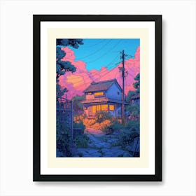 Sunset In A House Art Print