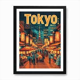 Aihrgdesign A 1970s Inspired Travel Poster For Tokyo 3 Art Print