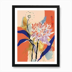 Colourful Flower Illustration Asters 4 Art Print