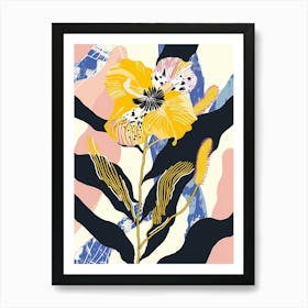 Colourful Flower Illustration Evening Primrose 3 Art Print