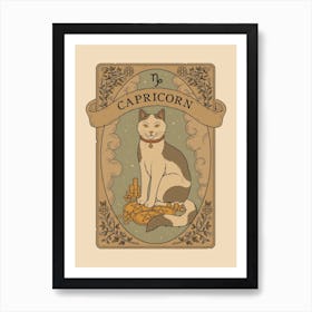 Cats Astrology Capricorn Art Print