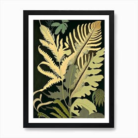 Five Finger Fern Rousseau Inspired Art Print