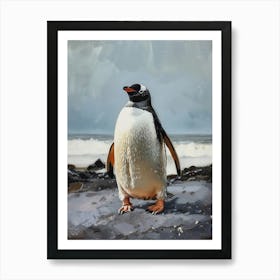 Adlie Penguin Cuverville Island Oil Painting 3 Art Print