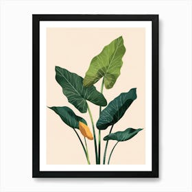 Elephant Ear Plant Minimalist Illustration 3 Art Print