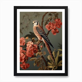 Dark And Moody Botanical American Kestrel 3 Art Print