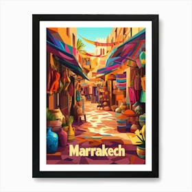 Aihrgdesign A 1970s Inspired Travel Poster For Marrakech Art Print