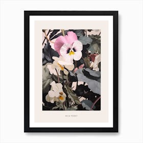 Flower Illustration Wild Pansy 2 Poster Art Print