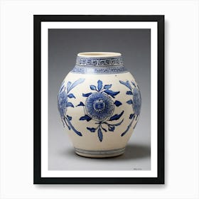 Chinese Blue And White Vase.1 Art Print